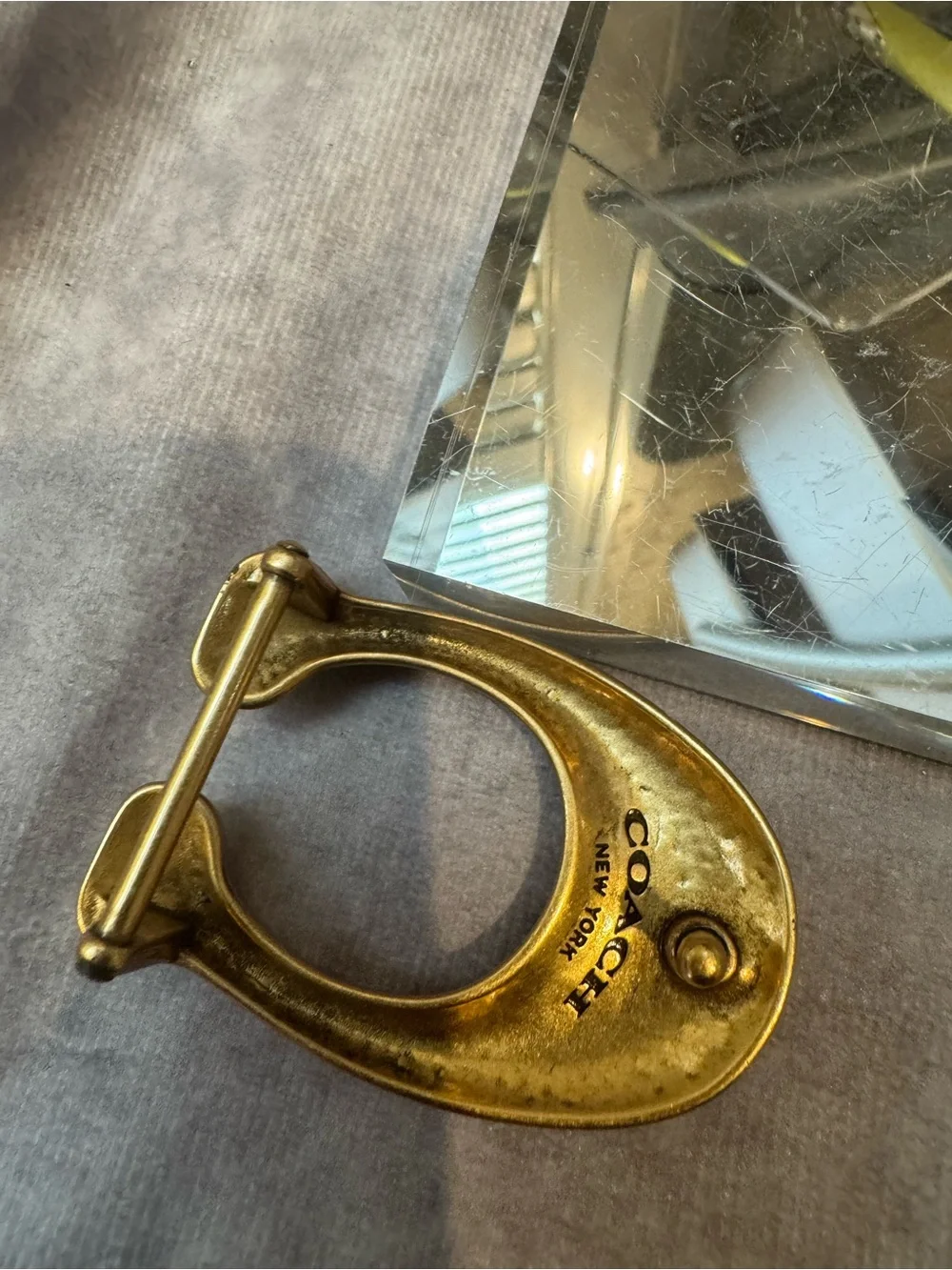 Coach Brass C-Shaped Belt Buckle-Vintage